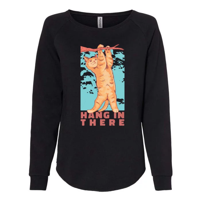 Hang In There Cat Womens California Wash Sweatshirt