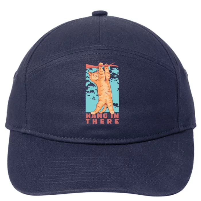 Hang In There Cat 7-Panel Snapback Hat