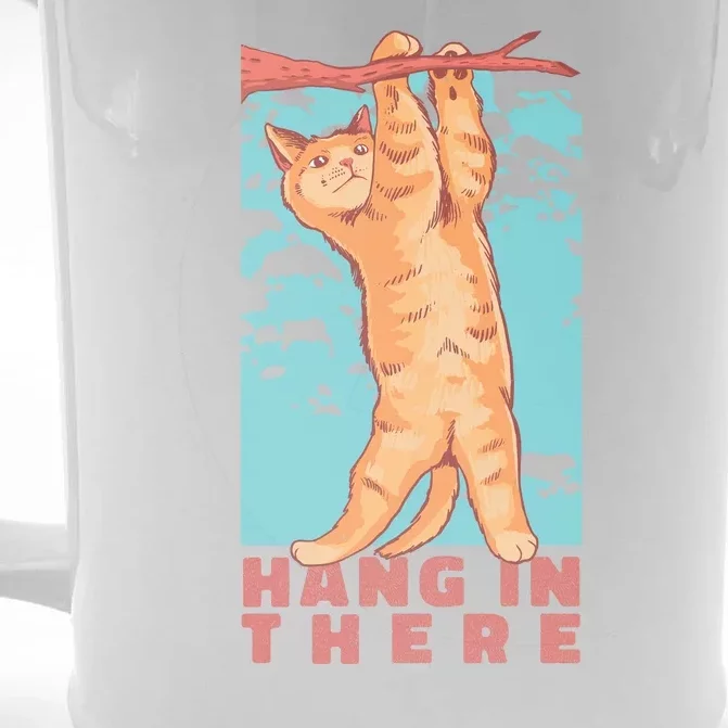 Hang In There Cat Front & Back Beer Stein