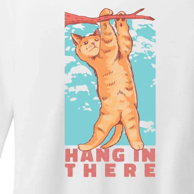 Hang In There Cat Womens CVC Long Sleeve Shirt