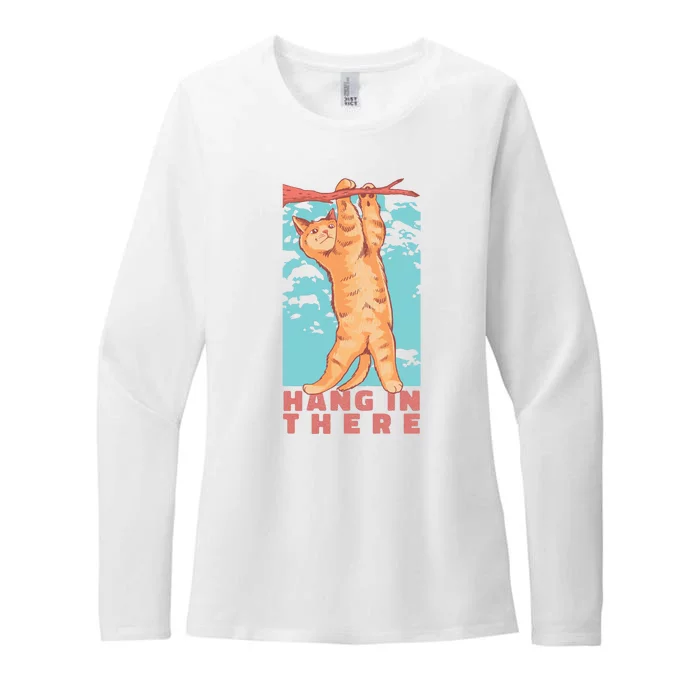 Hang In There Cat Womens CVC Long Sleeve Shirt