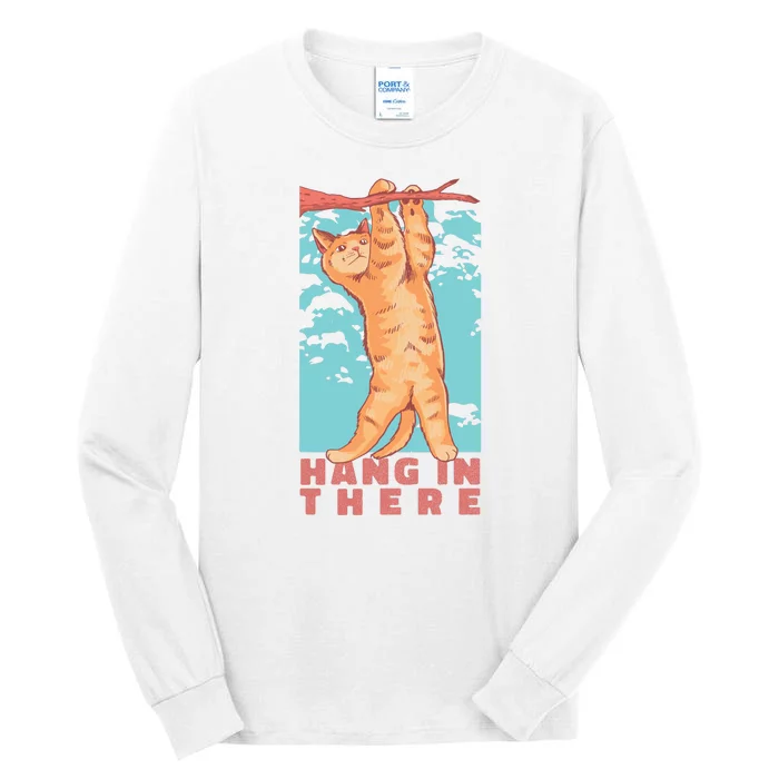 Hang In There Cat Tall Long Sleeve T-Shirt