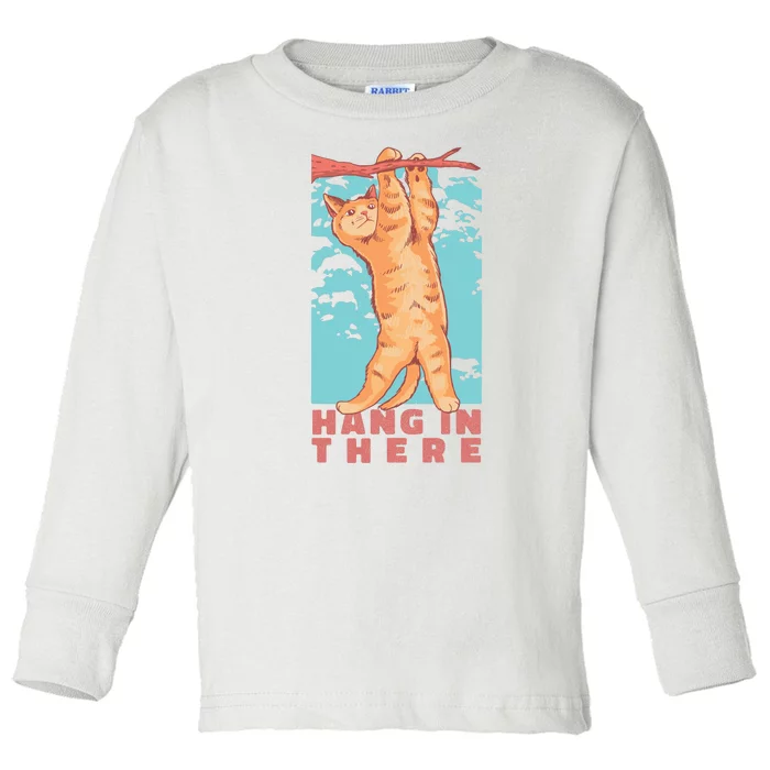 Hang In There Cat Toddler Long Sleeve Shirt