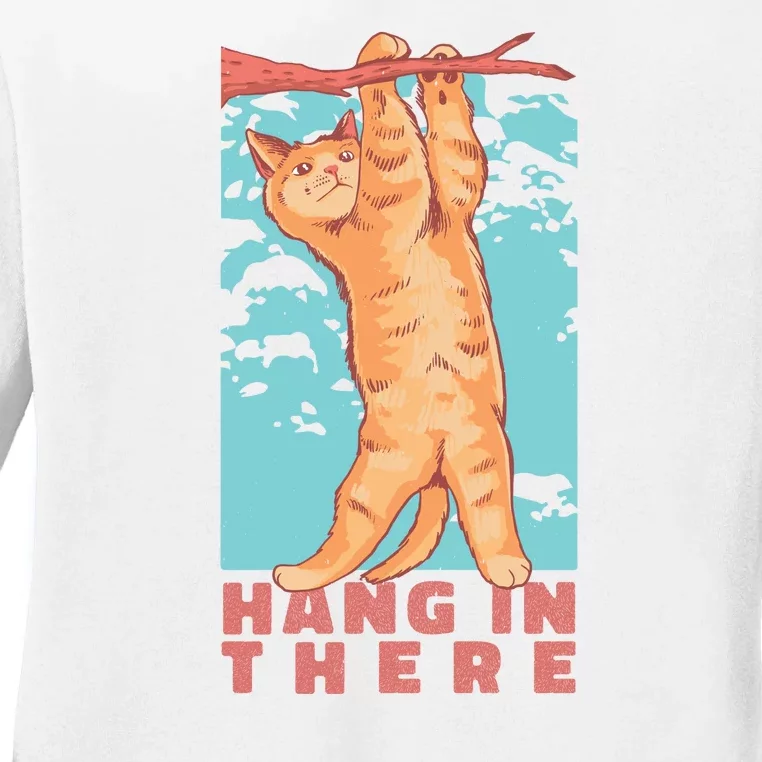 Hang In There Cat Ladies Long Sleeve Shirt