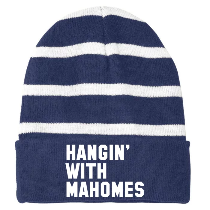 Hangin' With Mahomes Striped Beanie with Solid Band