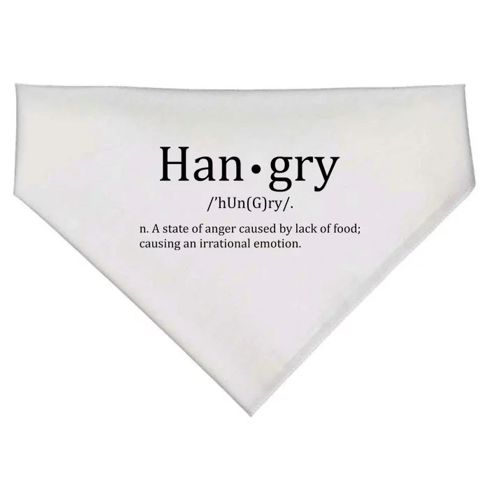 Hangry Definition Han gry Hungry Angry Food USA-Made Doggie Bandana