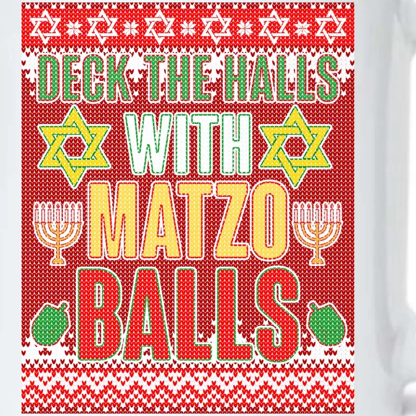 Hanukkah Deck the Halls with Matzo Balls Ugly Black Color Changing Mug