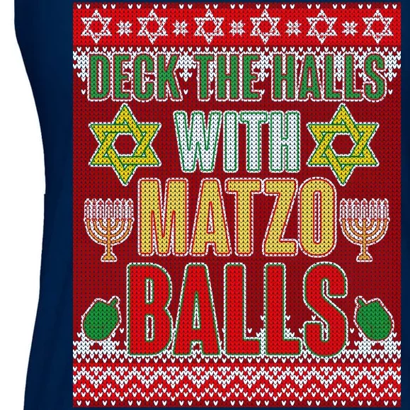 Hanukkah Deck the Halls with Matzo Balls Ugly Ladies Essential Flowy Tank