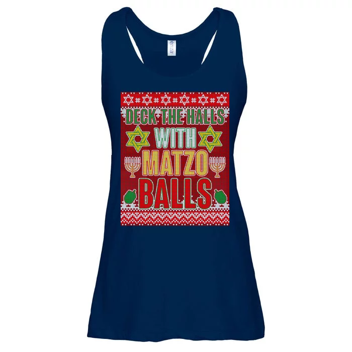 Hanukkah Deck the Halls with Matzo Balls Ugly Ladies Essential Flowy Tank