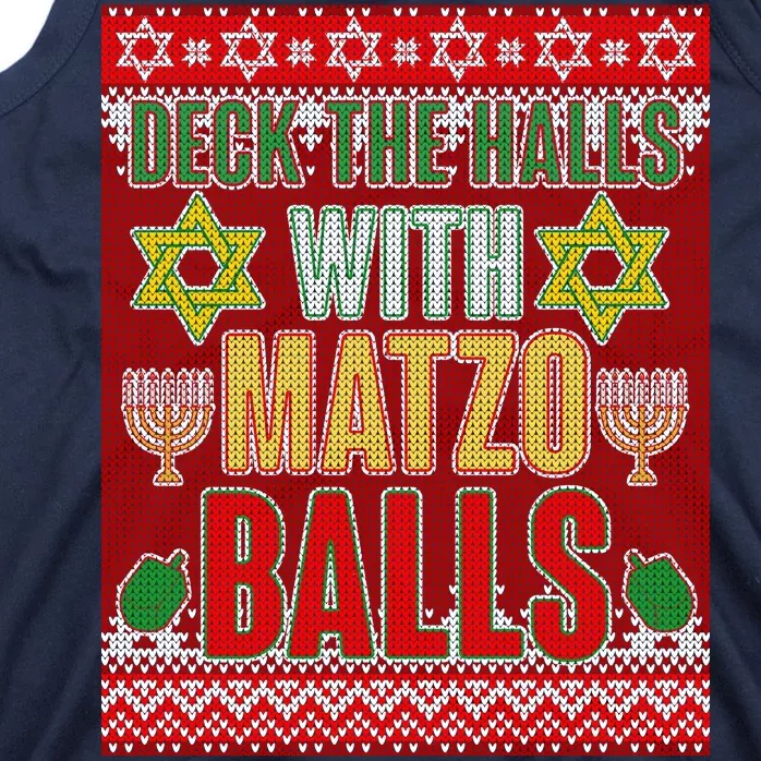 Hanukkah Deck the Halls with Matzo Balls Ugly Tank Top