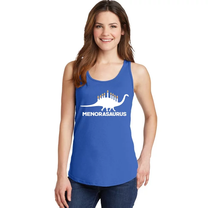 Hanukkah Menorah Dinosaur Ladies Essential Tank