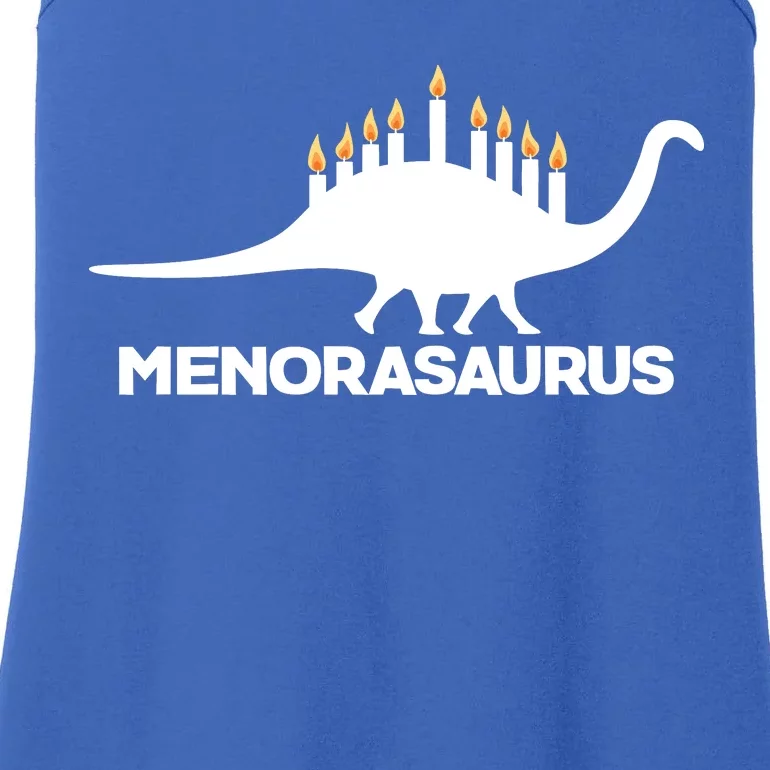 Hanukkah Menorah Dinosaur Ladies Essential Tank