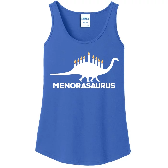 Hanukkah Menorah Dinosaur Ladies Essential Tank