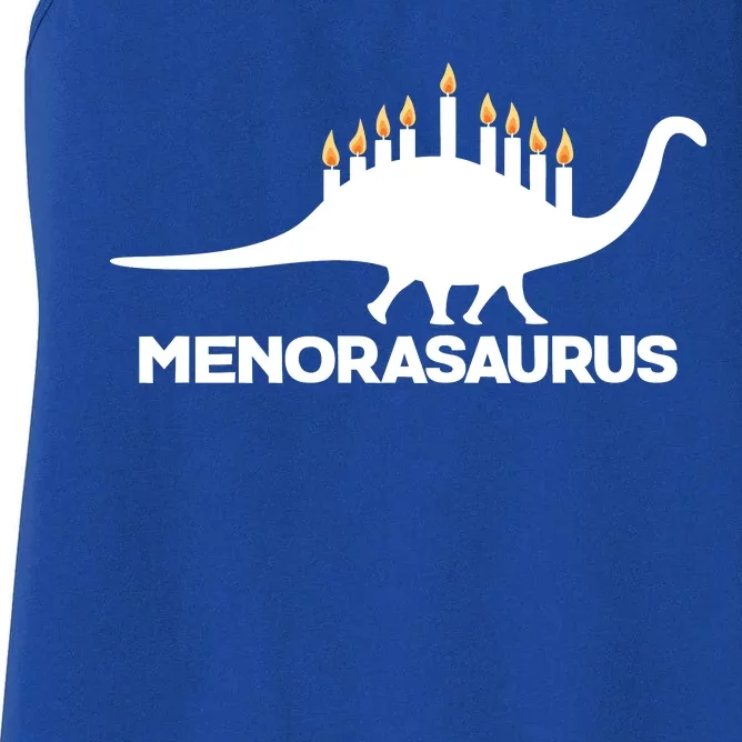 Hanukkah Menorah Dinosaur Women's Racerback Tank