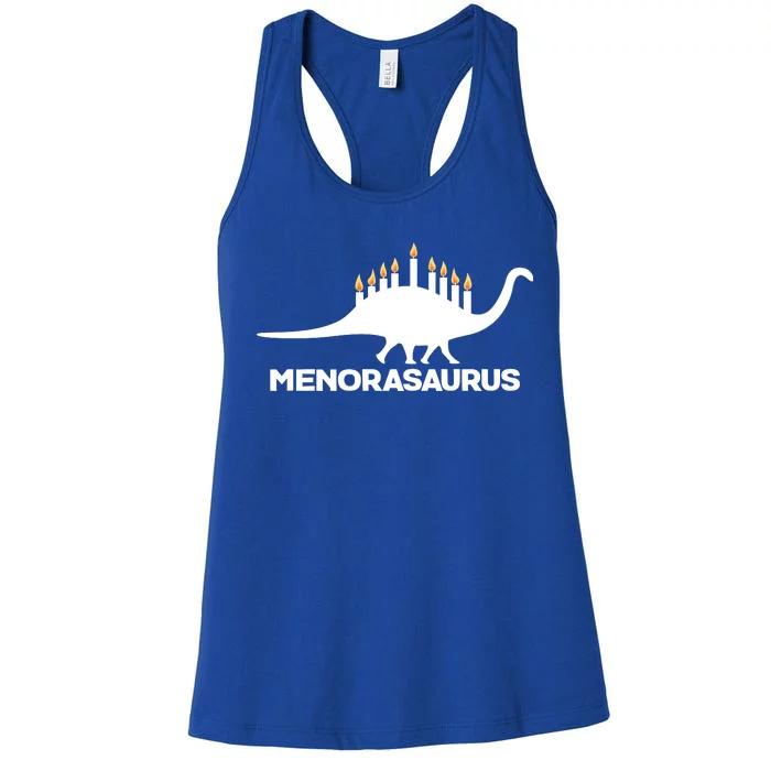 Hanukkah Menorah Dinosaur Women's Racerback Tank