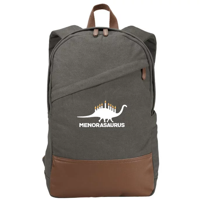 Hanukkah Menorah Dinosaur Cotton Canvas Backpack