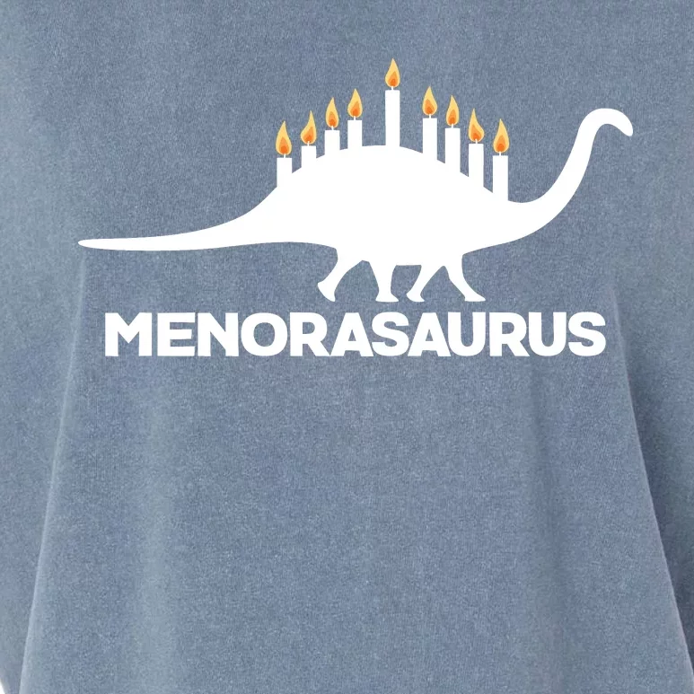 Hanukkah Menorah Dinosaur Garment-Dyed Women's Muscle Tee