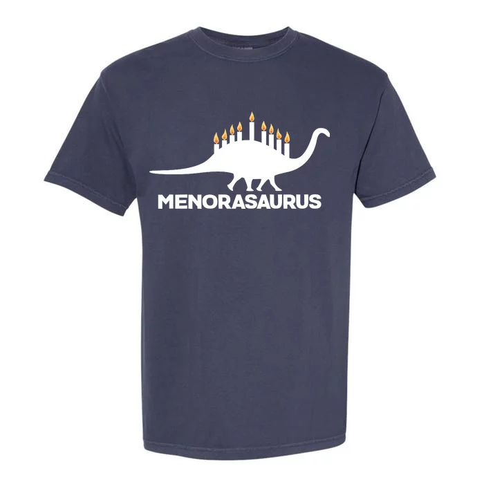 Hanukkah Menorah Dinosaur Garment-Dyed Heavyweight T-Shirt