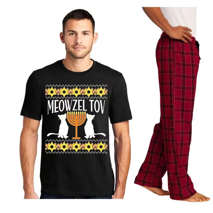 Hanukkah Meowzel Tov Ugly Sweater Pajama Set