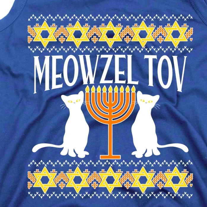 Hanukkah Meowzel Tov Ugly Sweater Tank Top