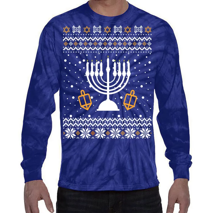 Hanukkah Ugly Tie-Dye Long Sleeve Shirt