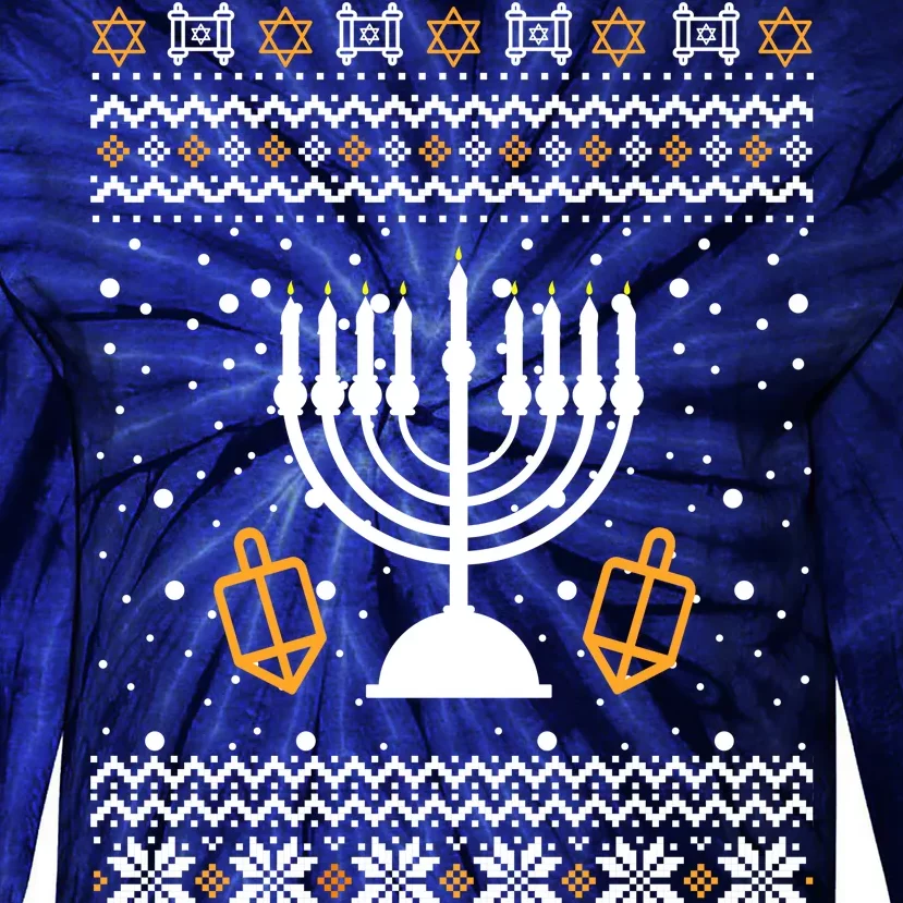 Hanukkah Ugly Tie-Dye Long Sleeve Shirt