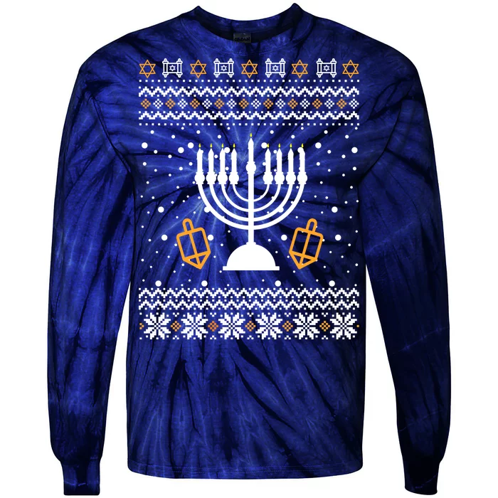 Hanukkah Ugly Tie-Dye Long Sleeve Shirt