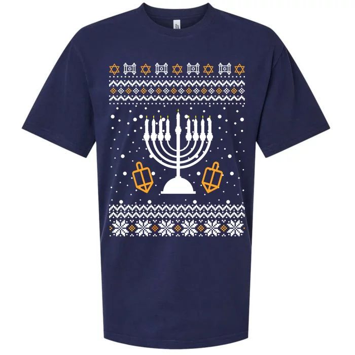 Hanukkah Ugly Sueded Cloud Jersey T-Shirt