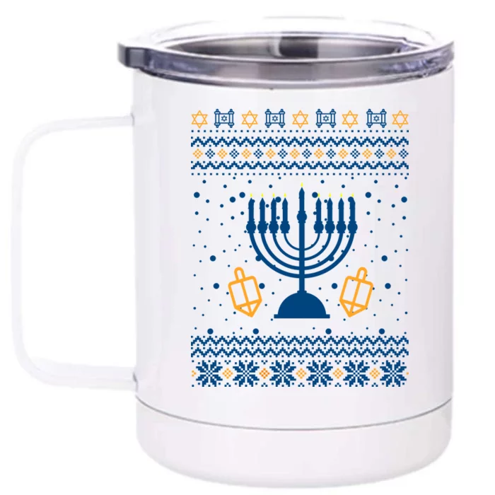 Hanukkah Ugly Front & Back 12oz Stainless Steel Tumbler Cup