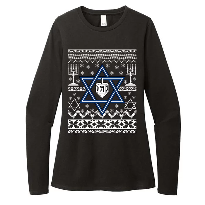 Hanukkah Ugly Christmas Sweater Womens CVC Long Sleeve Shirt