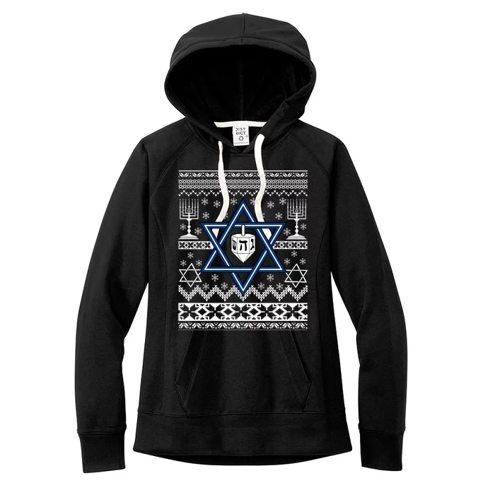 Hanukkah Ugly Christmas Sweater Women's Fleece Hoodie