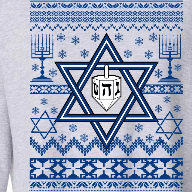 Hanukkah Ugly Christmas Sweater Cropped Pullover Crew