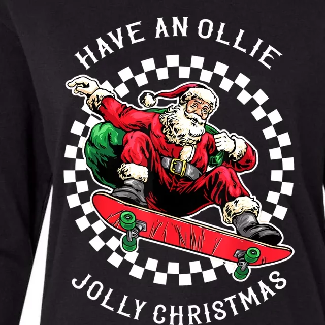 Have An Ollie Jolly Christmas Santa Claus Womens Cotton Relaxed Long Sleeve T-Shirt