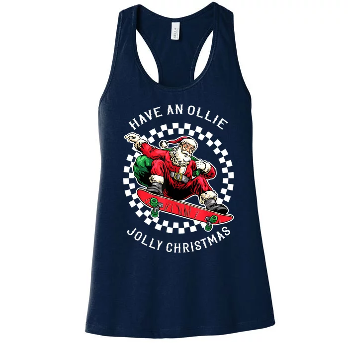 Have An Ollie Jolly Christmas Santa Claus Women's Racerback Tank