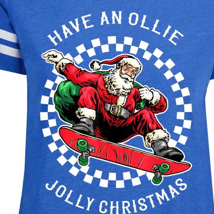 Have An Ollie Jolly Christmas Santa Claus Enza Ladies Jersey Football T-Shirt