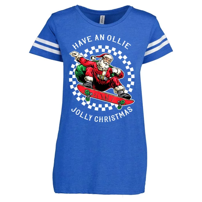 Have An Ollie Jolly Christmas Santa Claus Enza Ladies Jersey Football T-Shirt