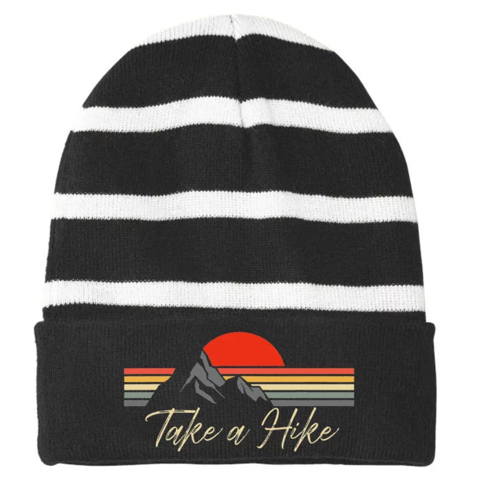 Hiking Apparel Outdoor Backpacking Camping Hiking Striped Beanie with Solid Band