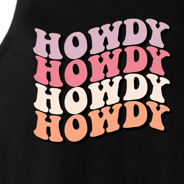 Howdy A Preppy Cowgirl Gift Ladies Tri-Blend Wicking Tank