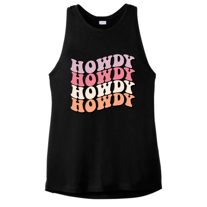 Howdy A Preppy Cowgirl Gift Ladies Tri-Blend Wicking Tank