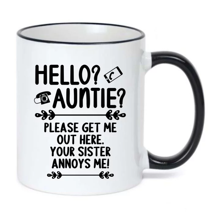 Hello Auntie Please Get Me Out Here Auntie Aunt Nephew Niece Gift Black Color Changing Mug