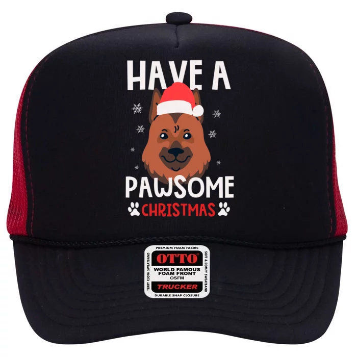 Have A Pawsome Christmas Gift High Crown Mesh Trucker Hat