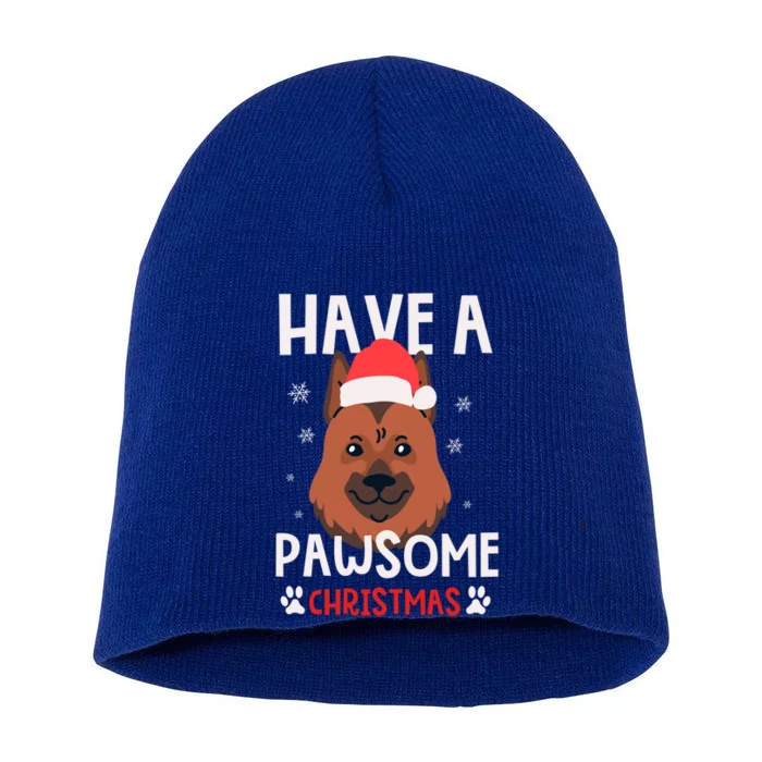 Have A Pawsome Christmas Gift Short Acrylic Beanie