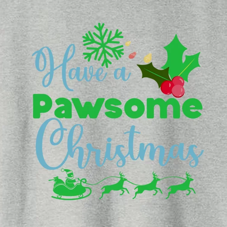 Have A Pawsome Christmas Gift Women's Crop Top Tee