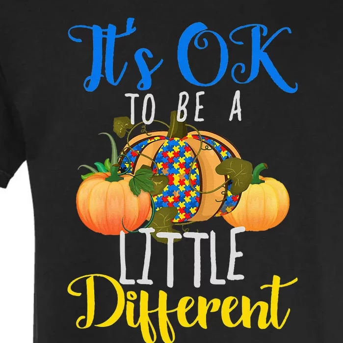 Halloween Autism Pumpkin It's OK to be a little different Garment-Dyed Heavyweight T-Shirt