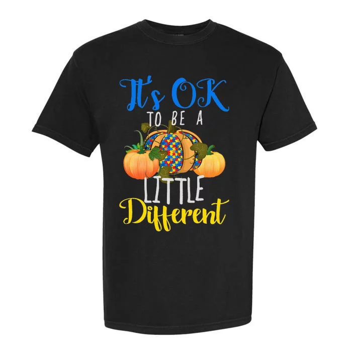 Halloween Autism Pumpkin It's OK to be a little different Garment-Dyed Heavyweight T-Shirt