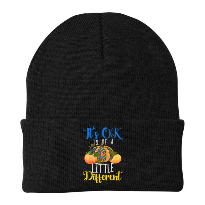 Halloween Autism Pumpkin It's OK to be a little different Knit Cap Winter Beanie