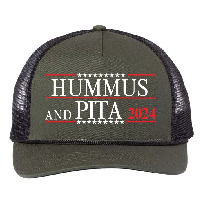 Hummus And Pita 2024 Healthy Foodie Political Election Retro Rope Trucker Hat Cap