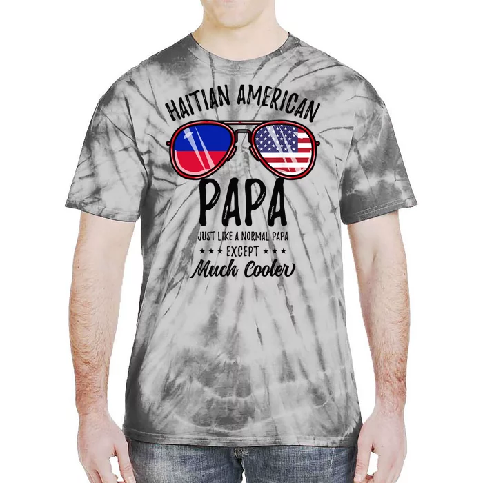 Haitian American Papa Haitian Fathers Day Tie-Dye T-Shirt