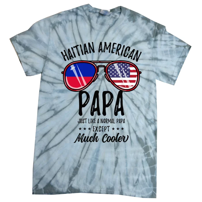 Haitian American Papa Haitian Fathers Day Tie-Dye T-Shirt