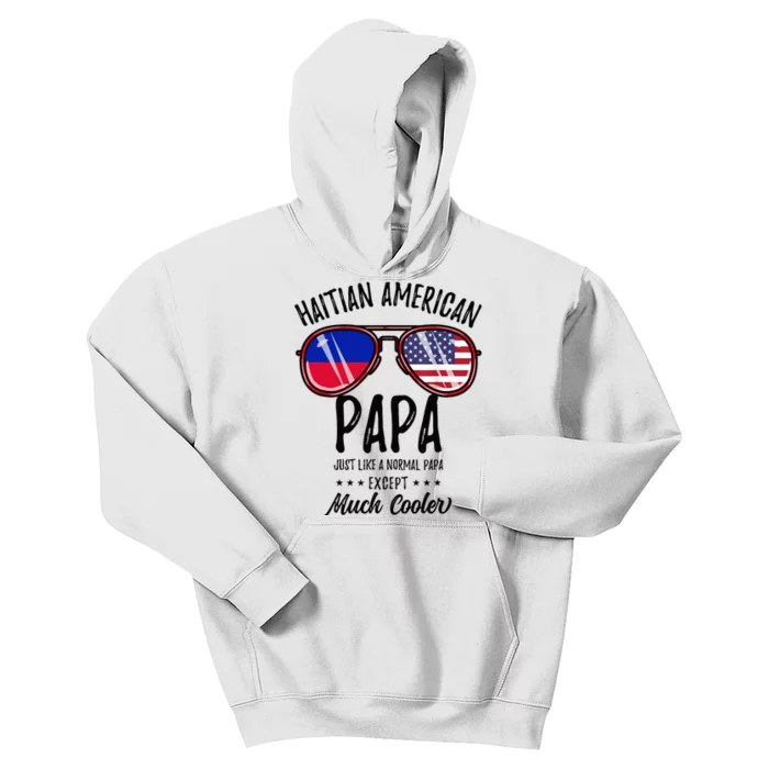 Haitian American Papa Haitian Fathers Day Kids Hoodie